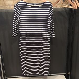 Saint James Navy and White Striped Dress
